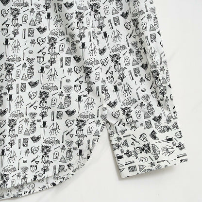 Saint Laurent Men's White Graphic Shirt