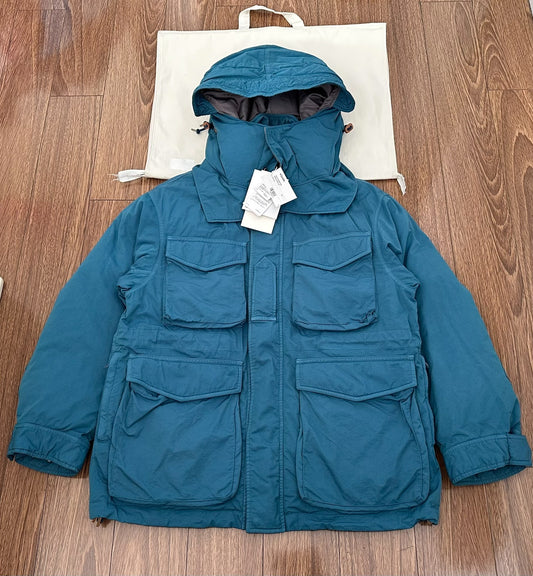 visvim krupa down jacket in blue