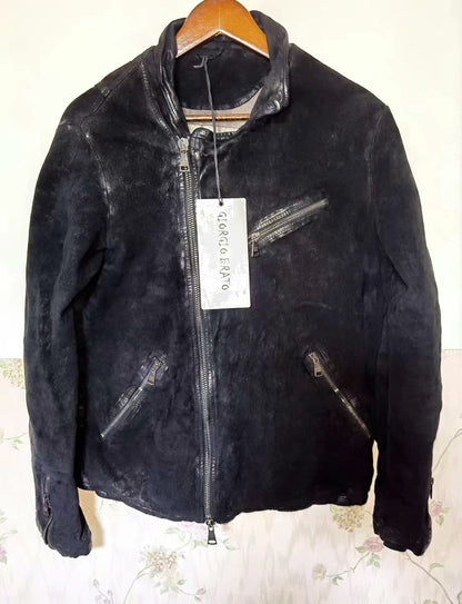 Giorgio Brato Distressed Goatskin Leather Jacket