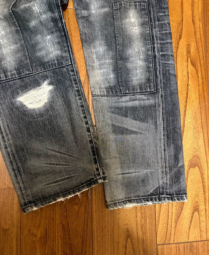 neighborhood savage basic distressed denim pants
