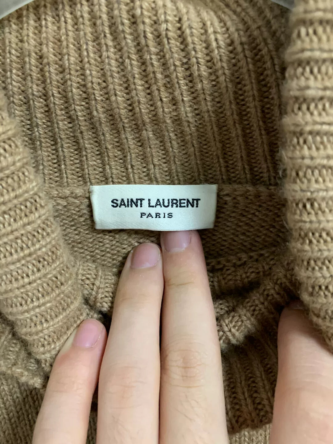 Saint Laurent Beige Turtleneck Sweater
