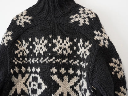 yohji yamamoto hand-knitted black sweater