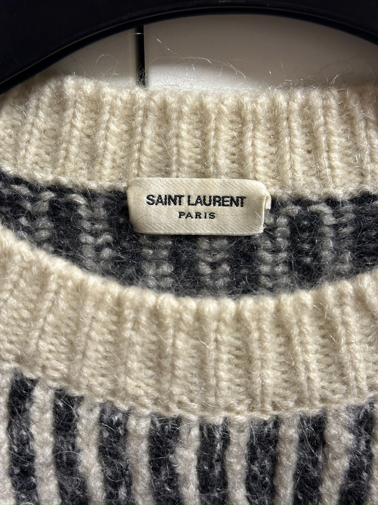 Saint Laurent Black White Stripe Sweater L