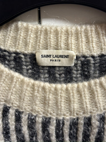 Saint Laurent Black White Stripe Sweater L