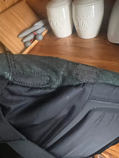 visvim 20L Black Backpack with Leather Base