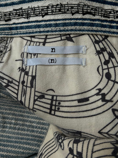 number nine striped washed denim pants