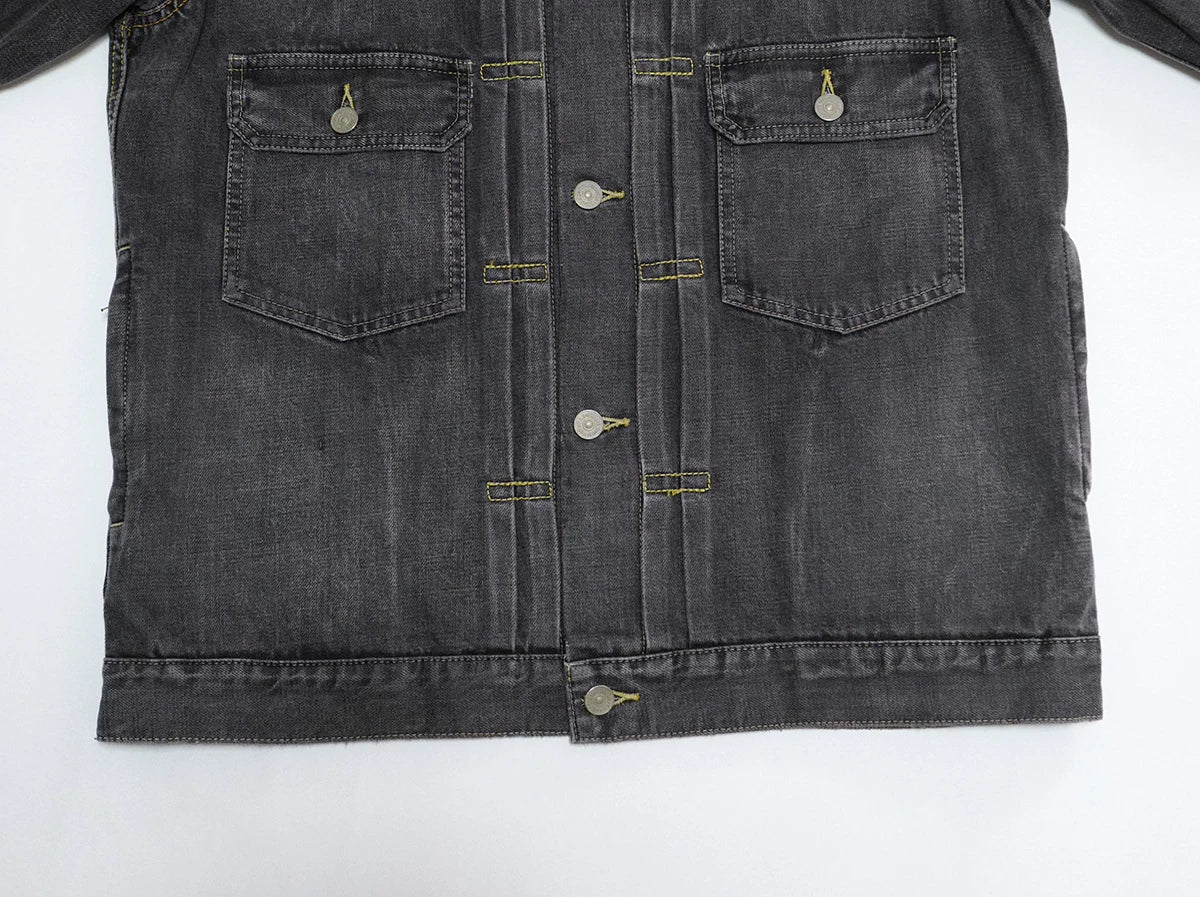 visvim 101 black oversized denim jacket
