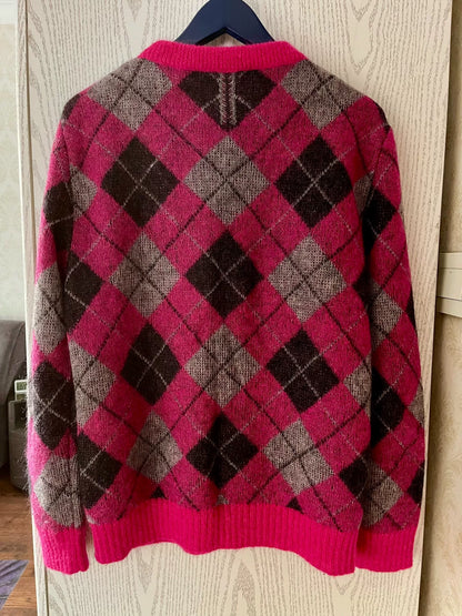 Saint Laurent 14AW GD Argyle Sweater