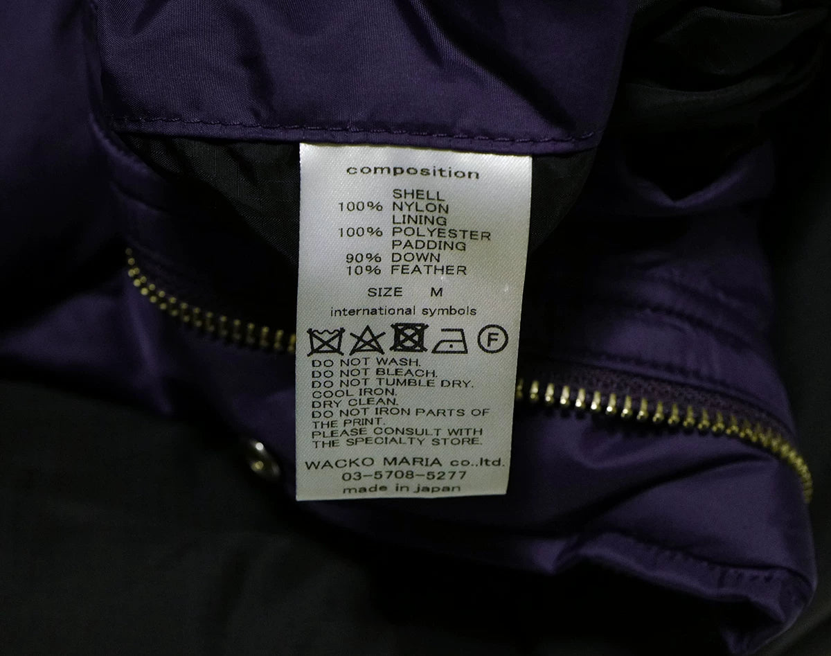 wacko maria down jacket in purple