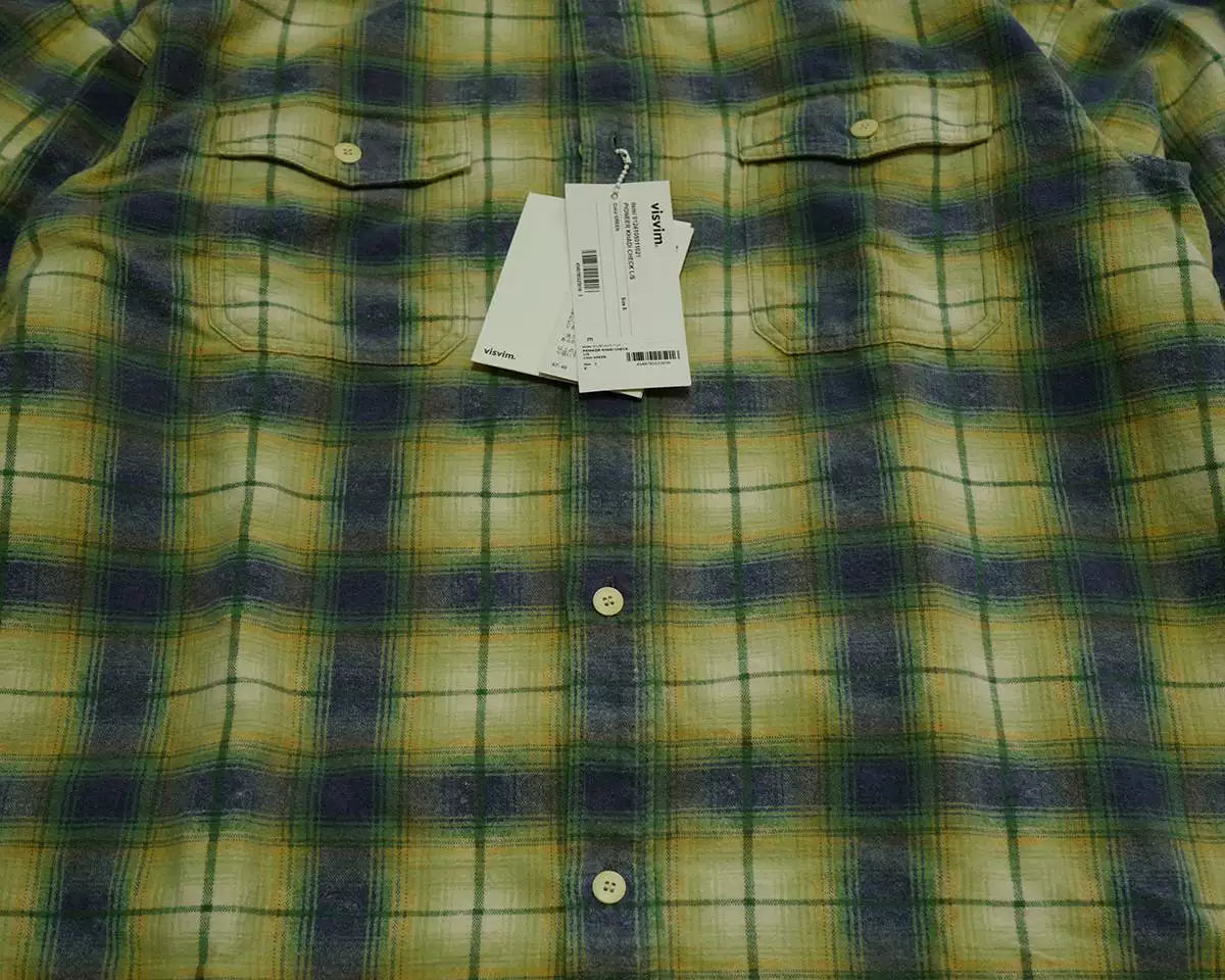 visvim pioneer khadi check long sleeve shirt