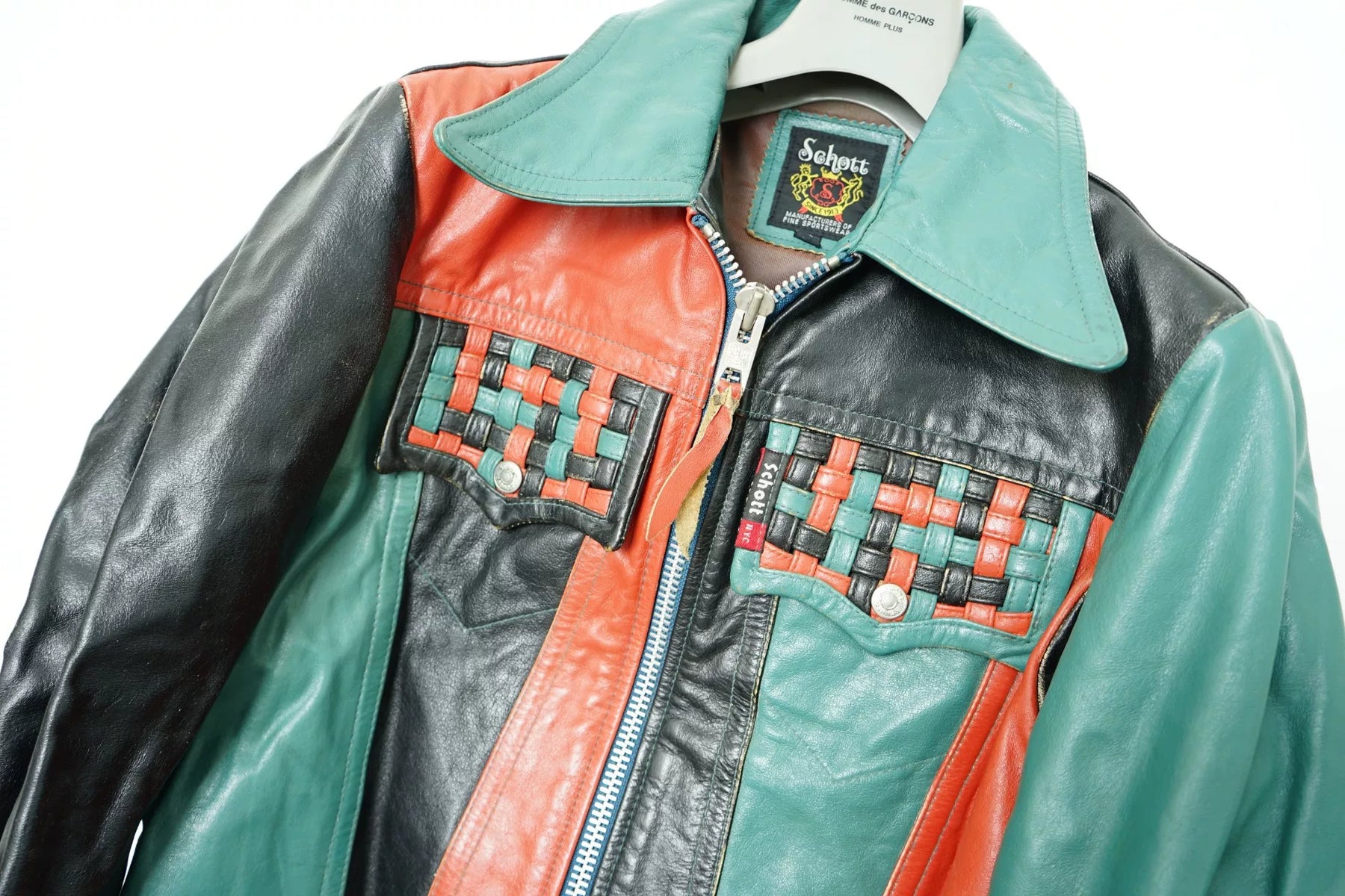 Schott Patchwork Leather Jacket S Size