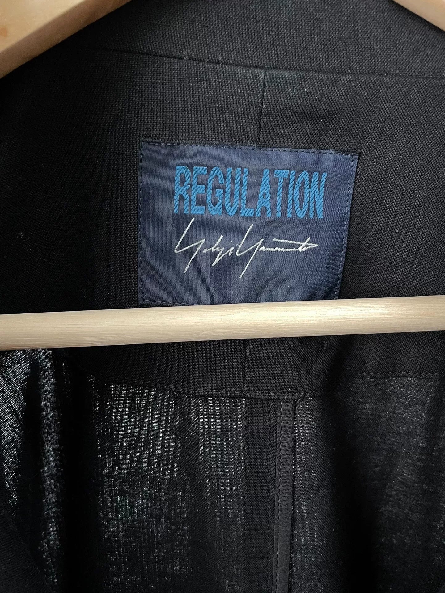 Yohji Yamamoto Cotton-Linen Black Coat