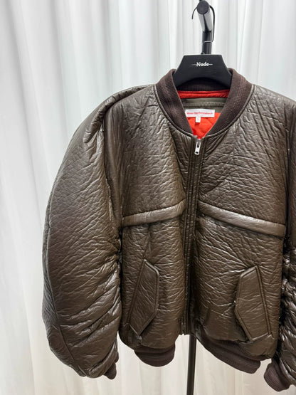 oversized brown bomber jacket by walter van beirendonck