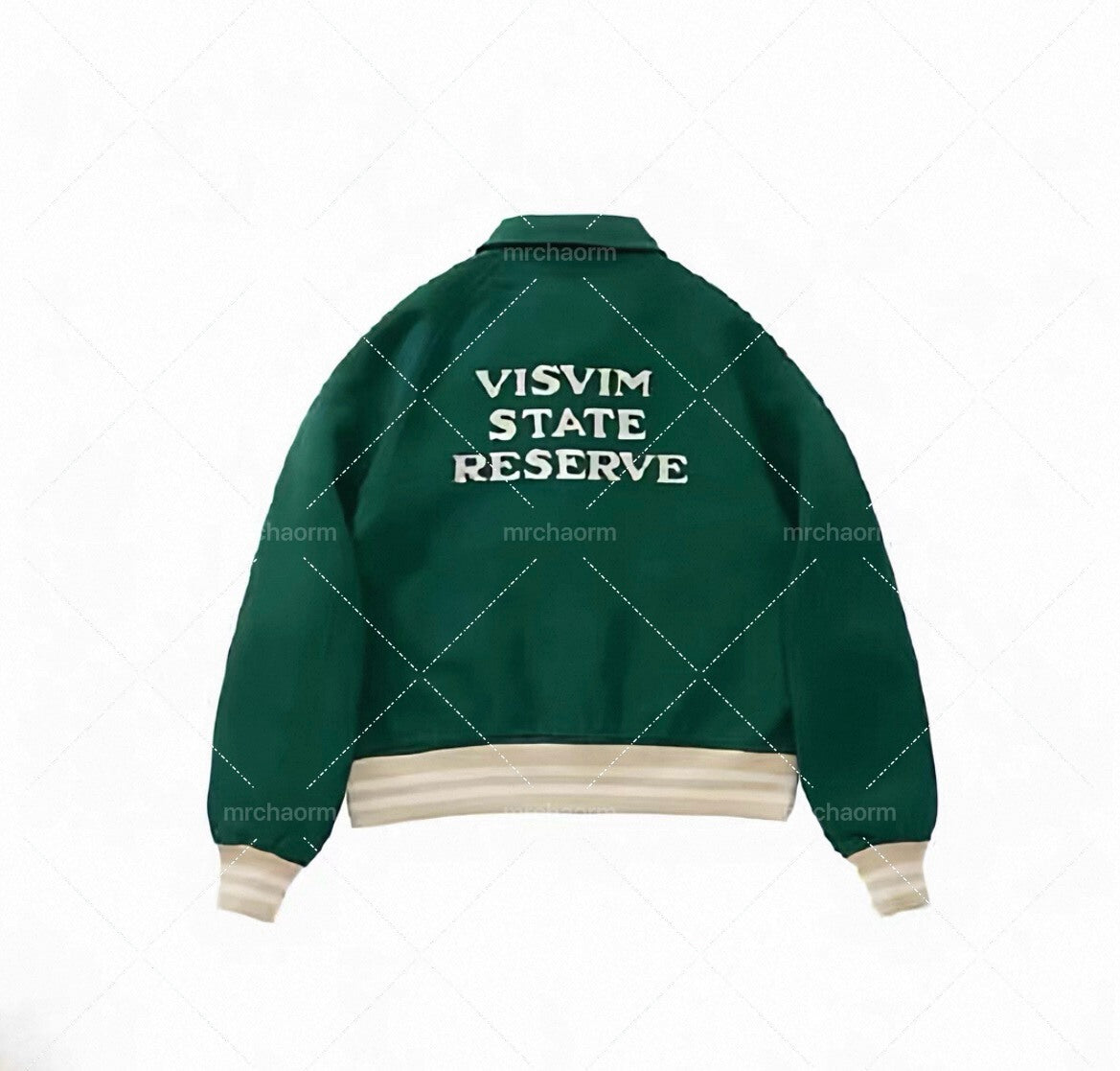 visvim crestwood varsity jacket in green