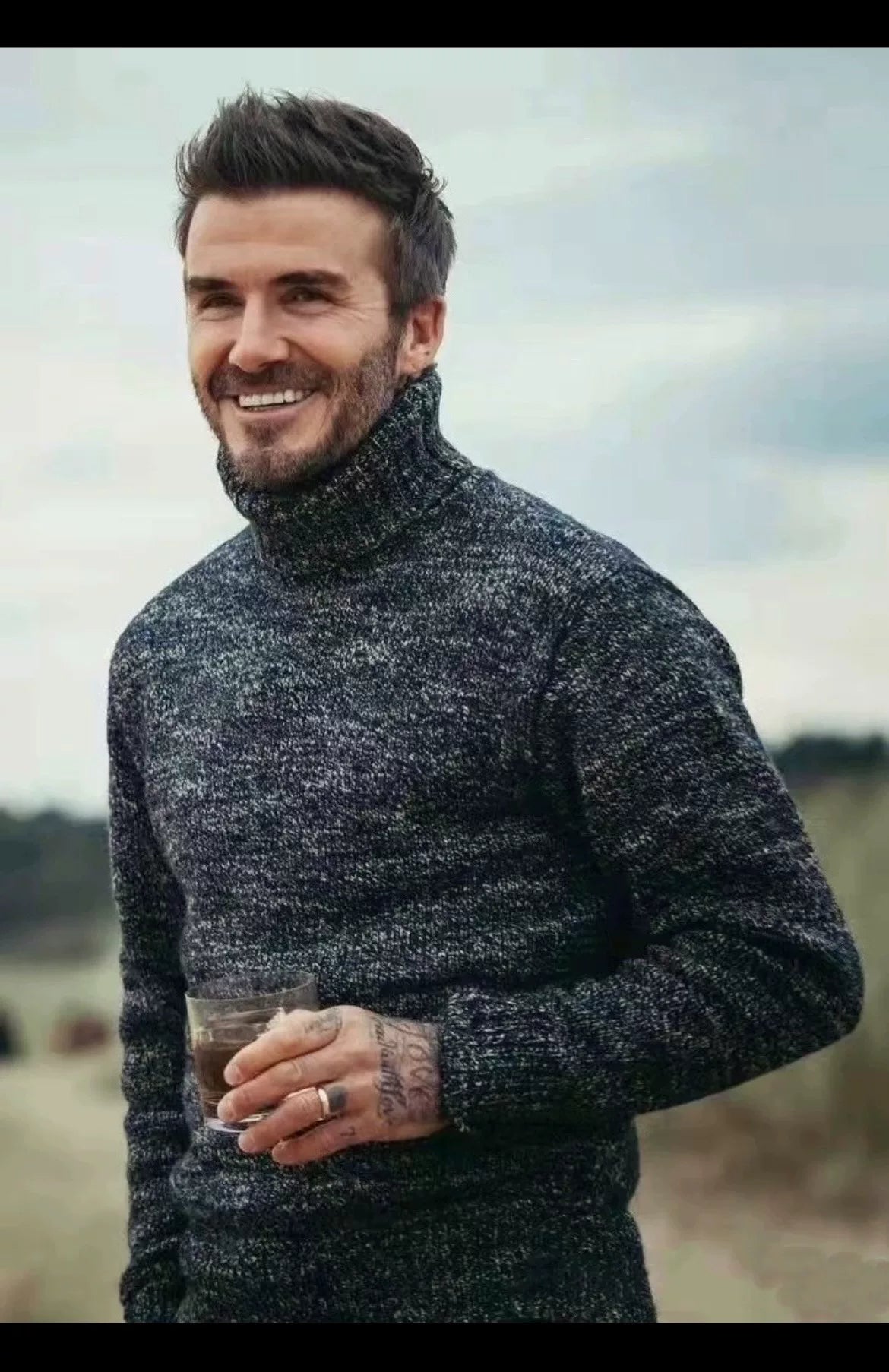 stylish high-neck knit sweater from RRL