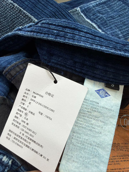 madness kendogi corduroy pants blue dyed