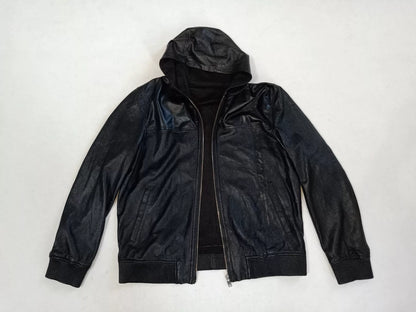 Saint Laurent Men's Leather Hooded Jacket