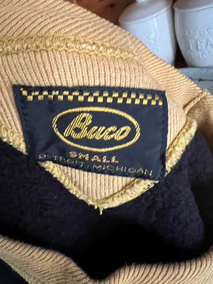 vintage buco fleece sweatshirt in black and yellow