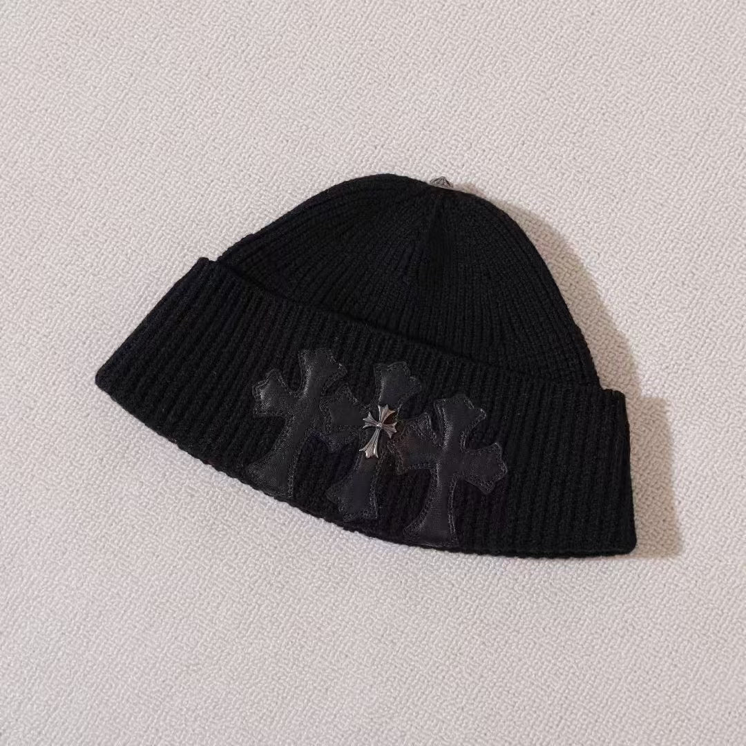 Chrome Hearts Cross Silver Cashmere Beanie