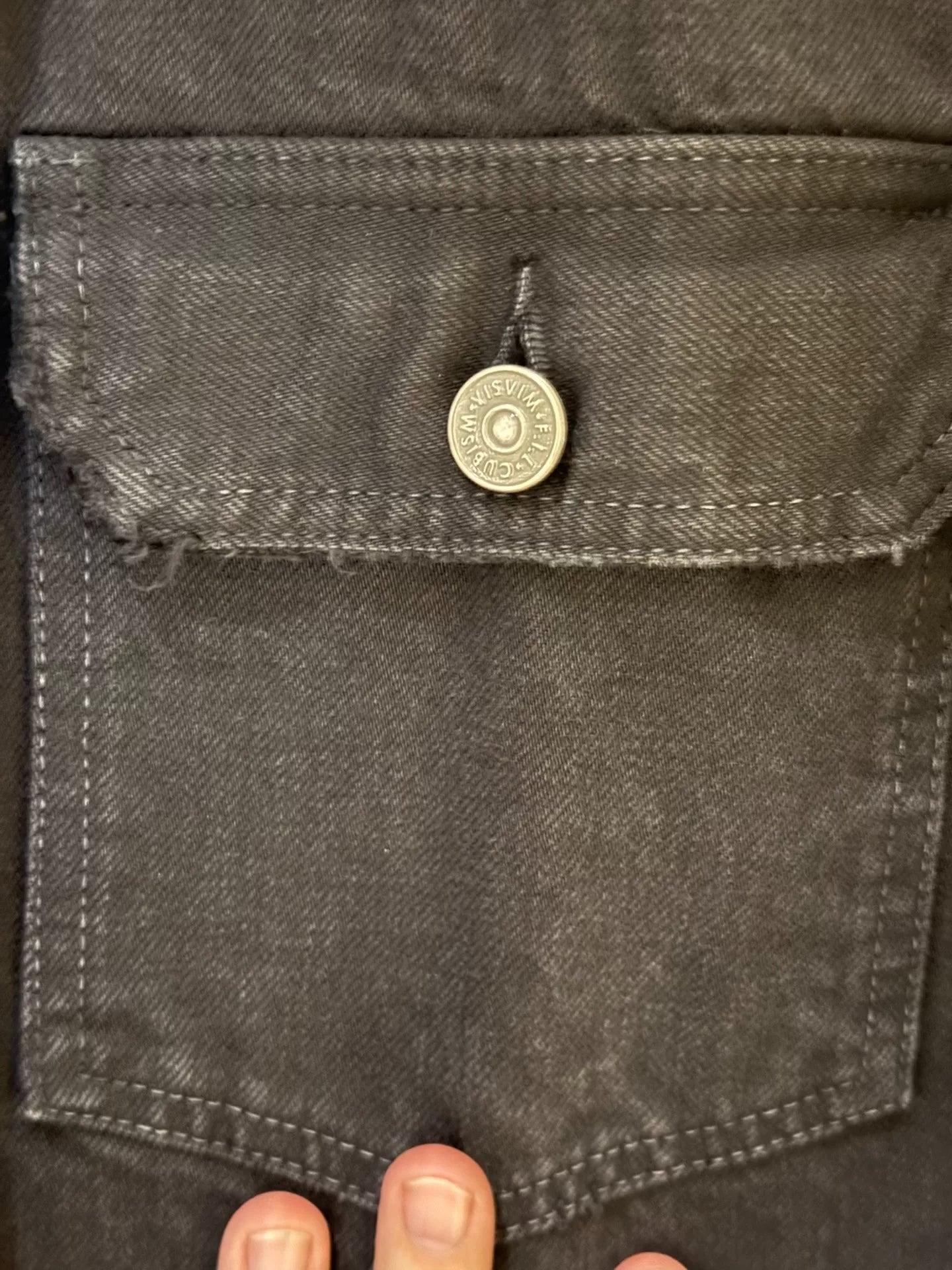 VISVIM 101 Black Damaged Denim Jacket