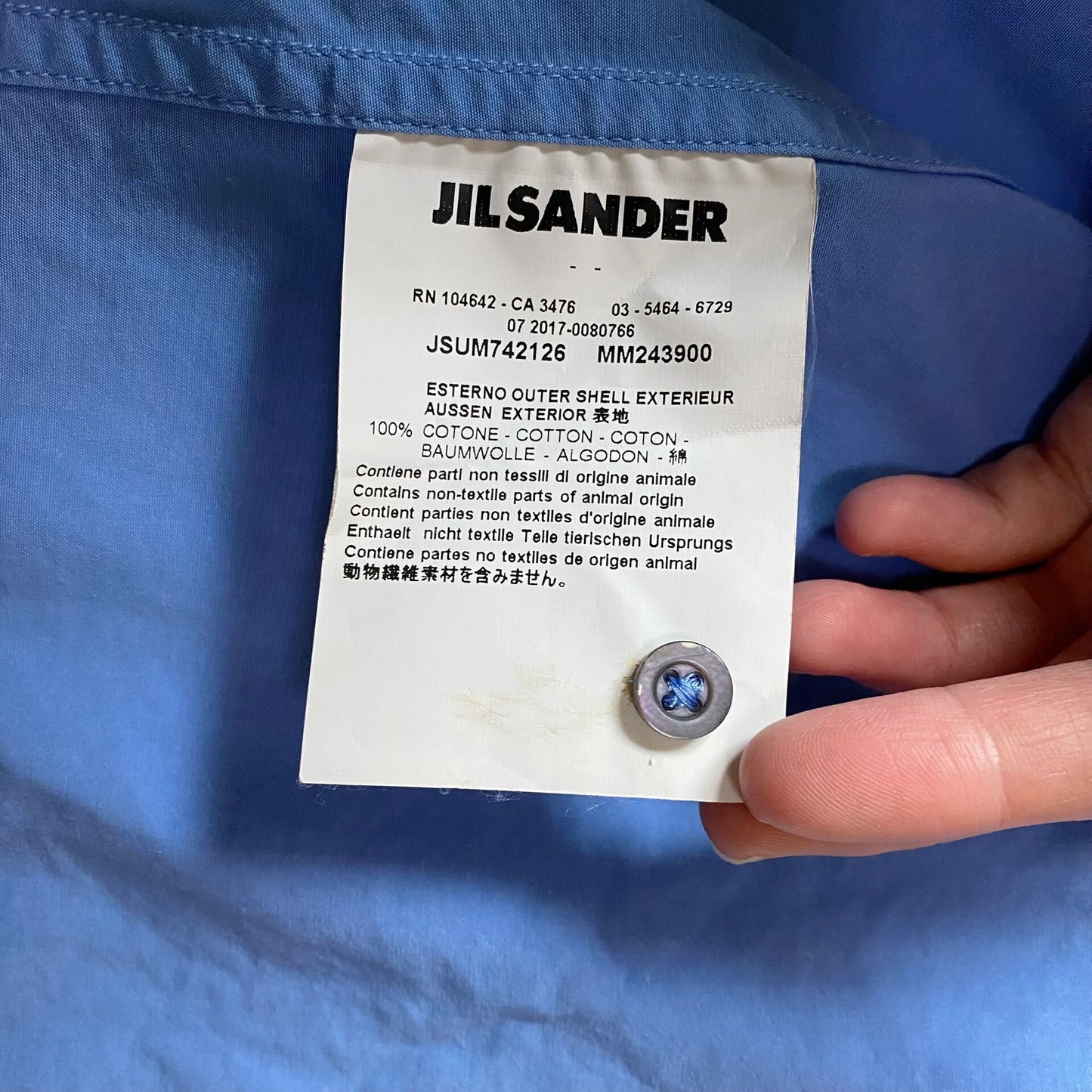 blue short sleeve utility shirt