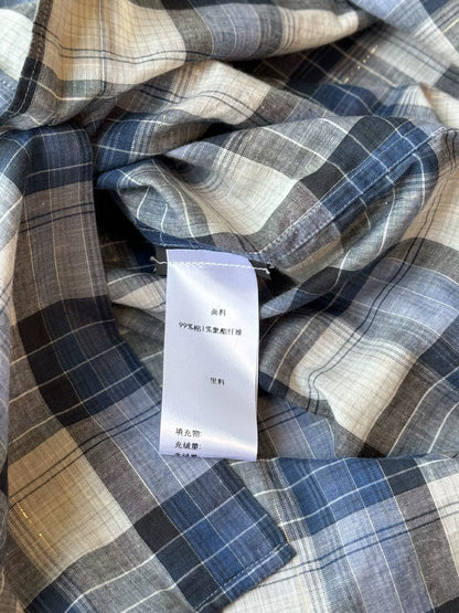 YSL Men's Blue Plaid Shirt