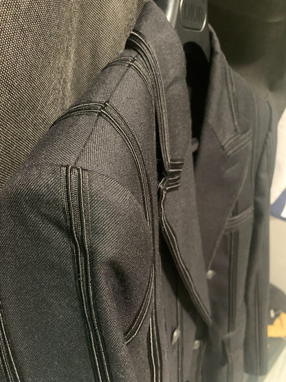 elegant black tailored double-breasted blazer