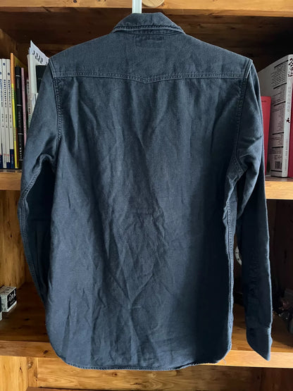 vintage gray-blue military shirt by freewheelers