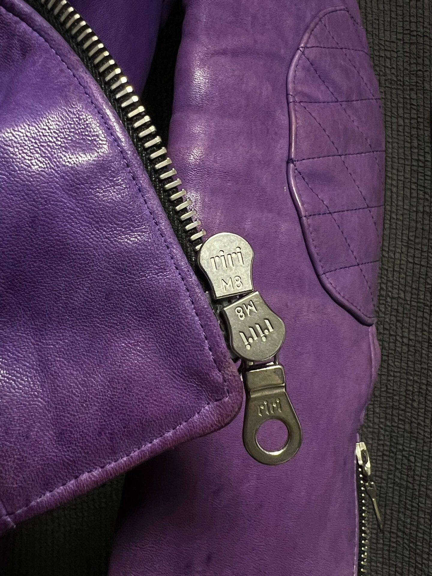 purple vintage leather motorcycle jacket