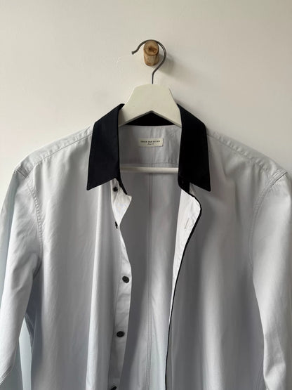 dries van noten black and gray shirt