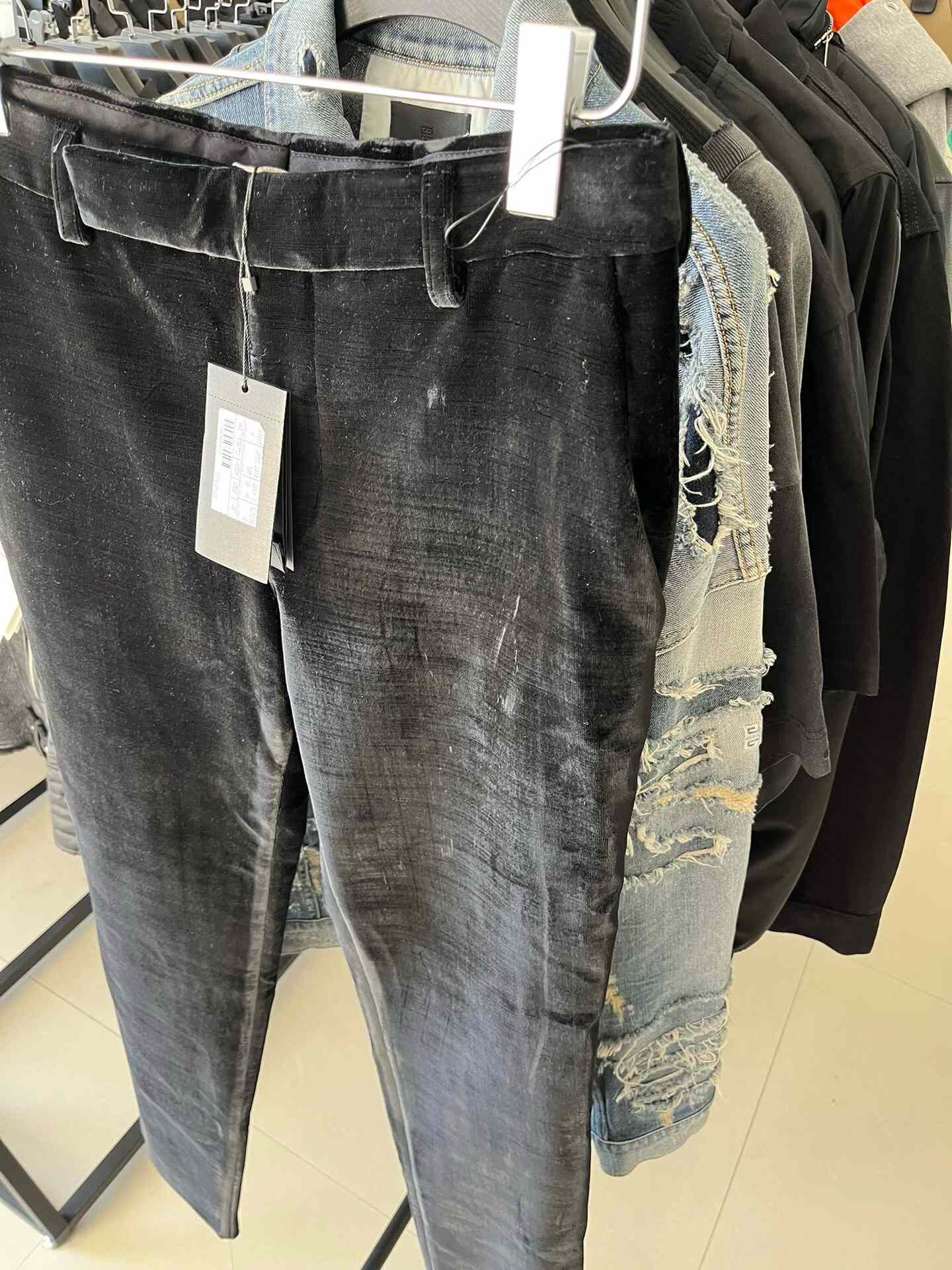 YSL Saint Laurent Black Velvet Trousers