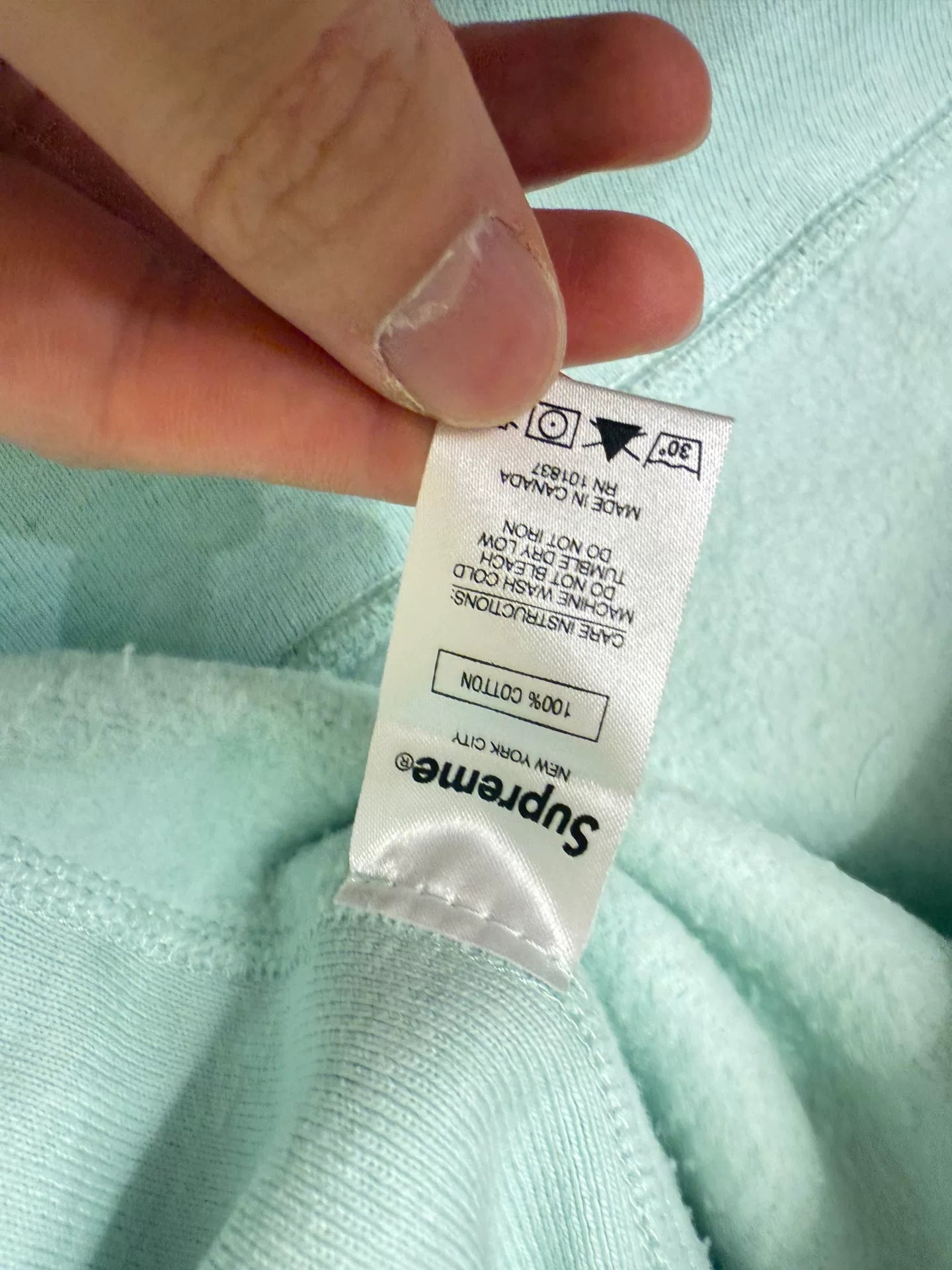 supreme fw17 box logo ice blue hoodie