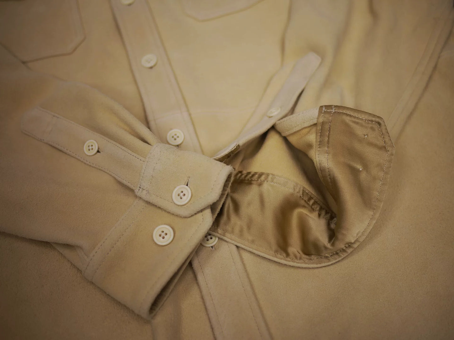 visvim lumber shacket beige deerskin jacket