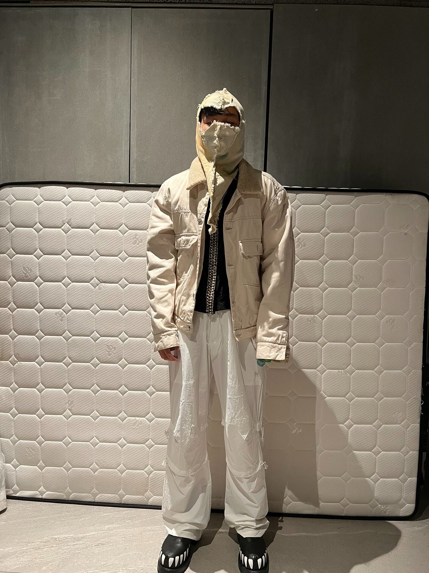 helmut lang 1998 lamb wool denim jacket