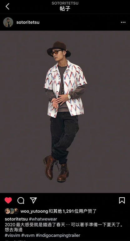 visvim spot wide tee with unique print