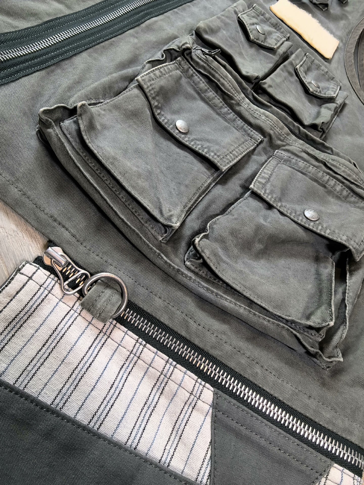 visvim pilar fisherman vest in green