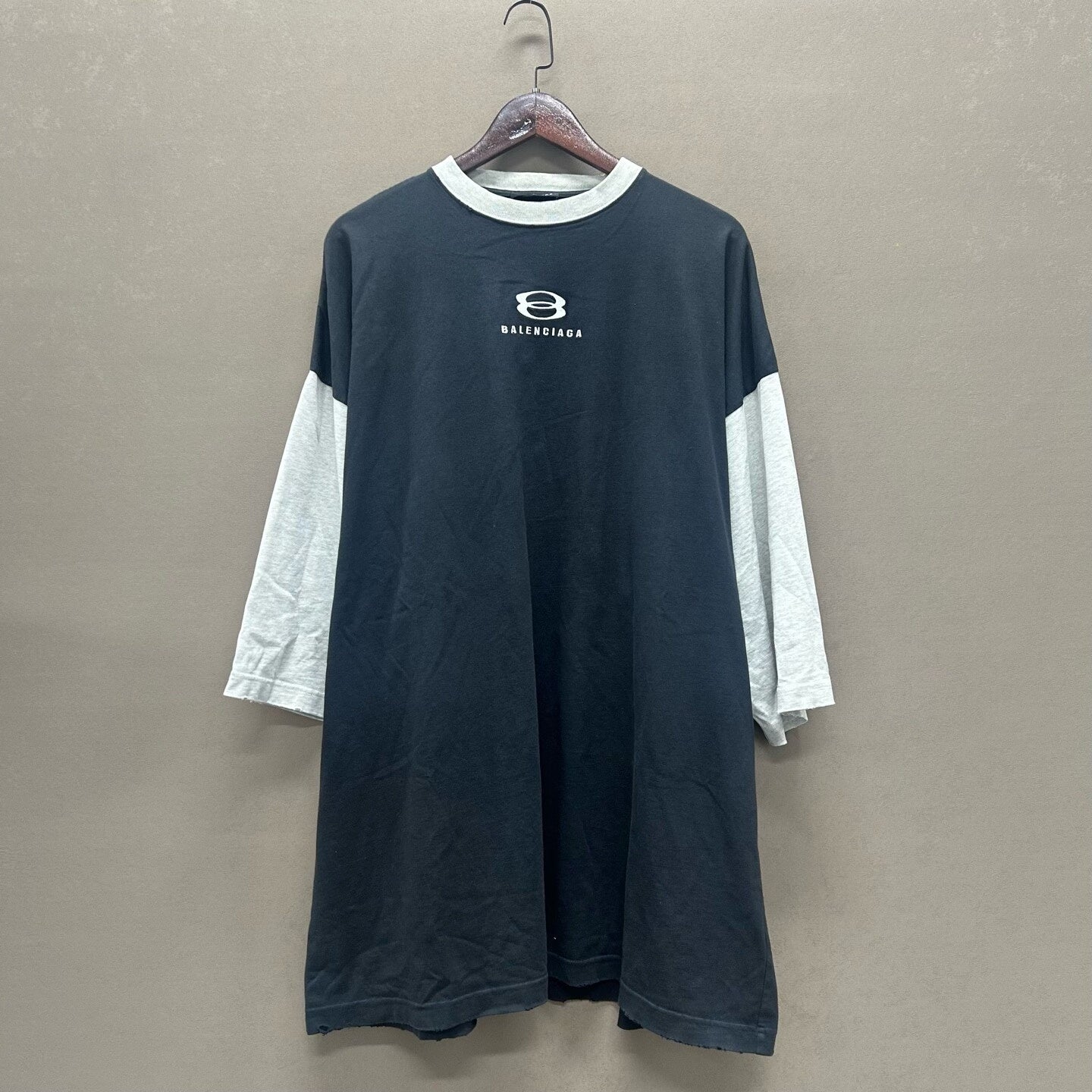 balenciaga black gray short sleeve top