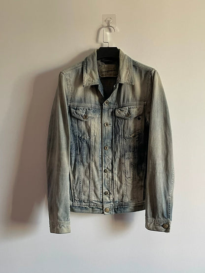 diesel yellow mud distressed denim jacket