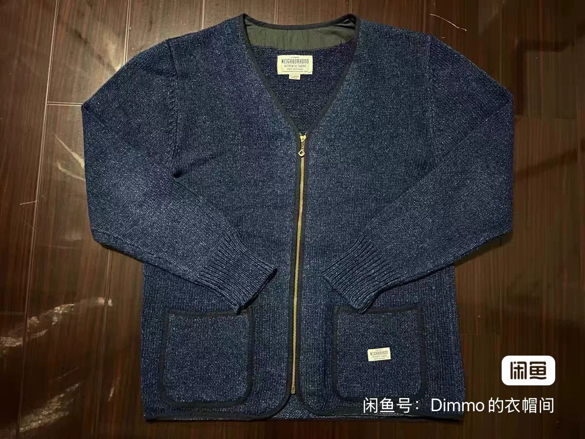 Neighborhood Indigo Knit Zip Cardigan