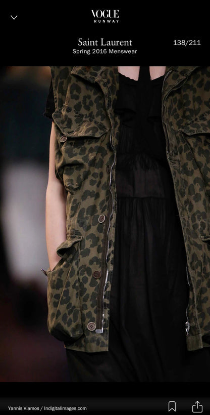 saint laurent leopard print utility vest