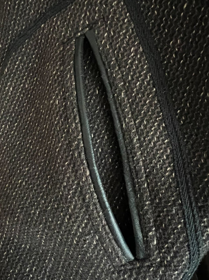 wool leather jacket with vintage details