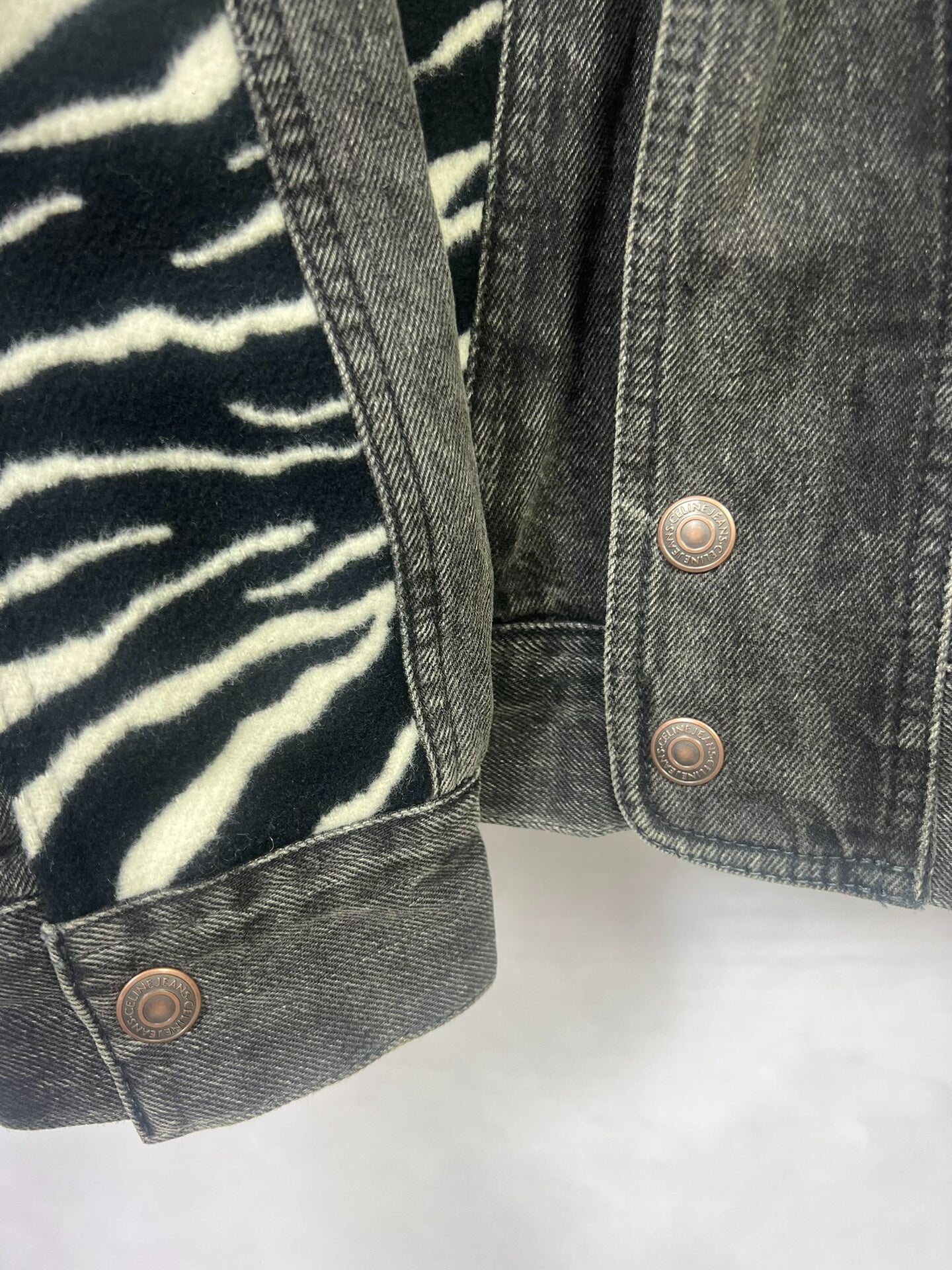 Celine Zebra-Pattern Denim Jacket