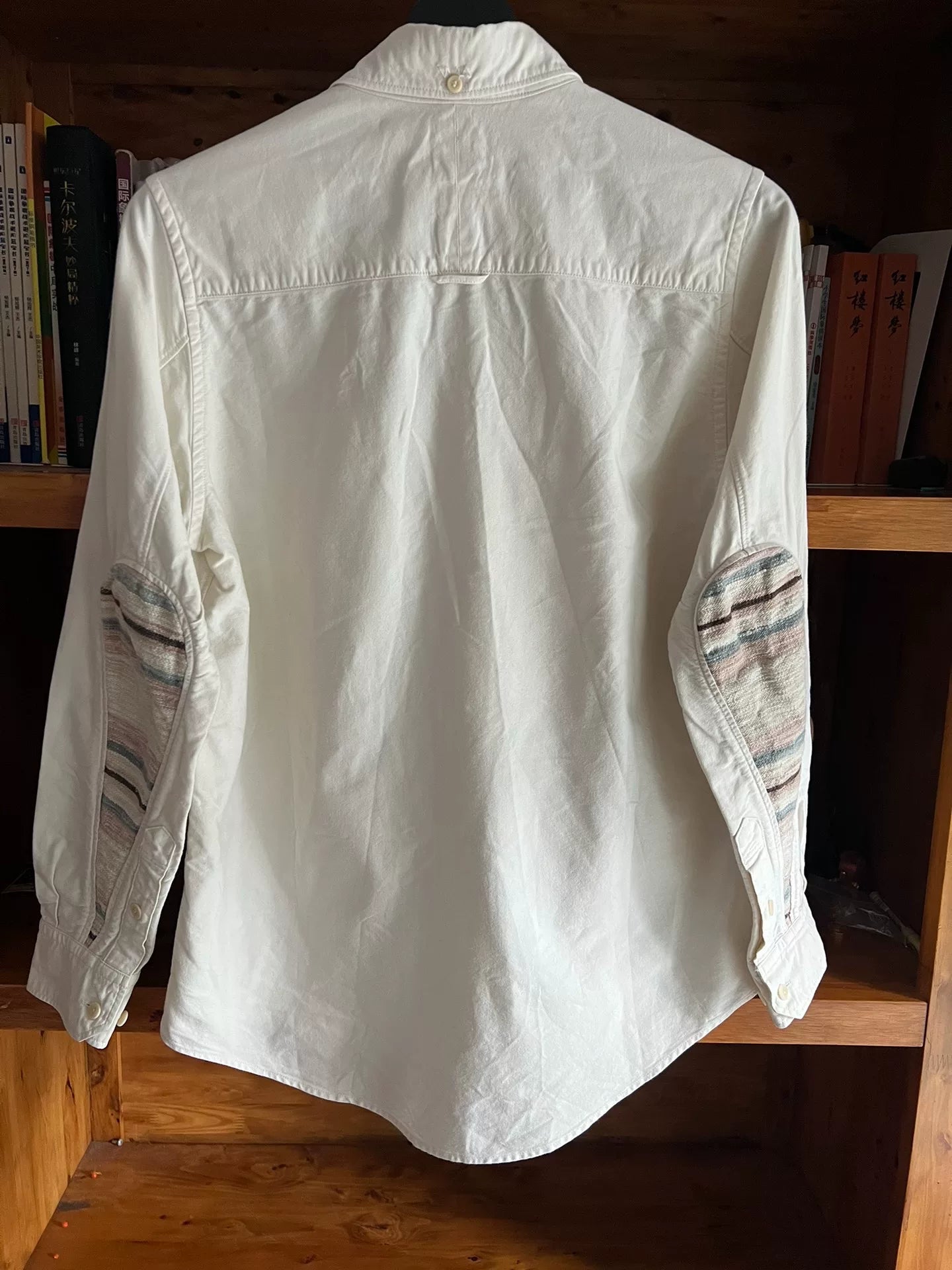 white mud-dyed GIZA cotton shirt