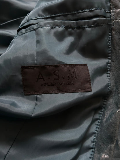 detachable fur collar distressed leather jacket