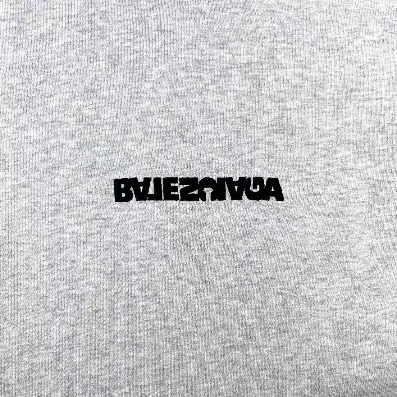 balenciaga gray reverse logo hoodie