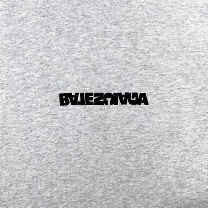 balenciaga gray reverse logo hoodie