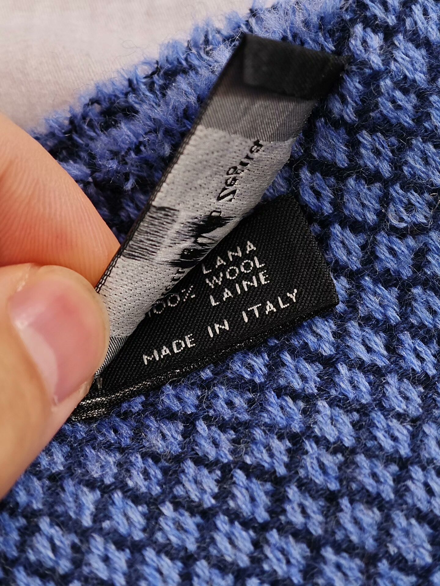 Zegna Wool Scarf in Blue Tones