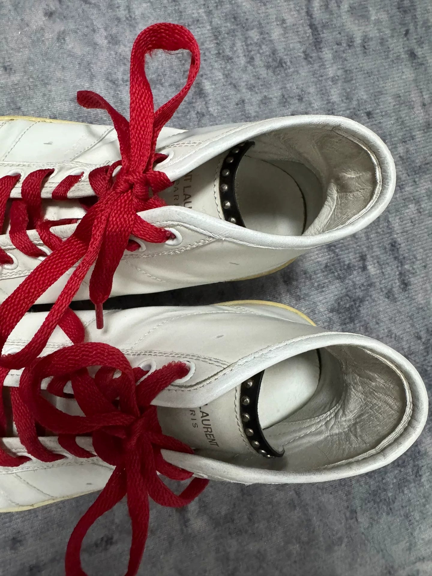 Saint Laurent High-Top Sneakers with Studs