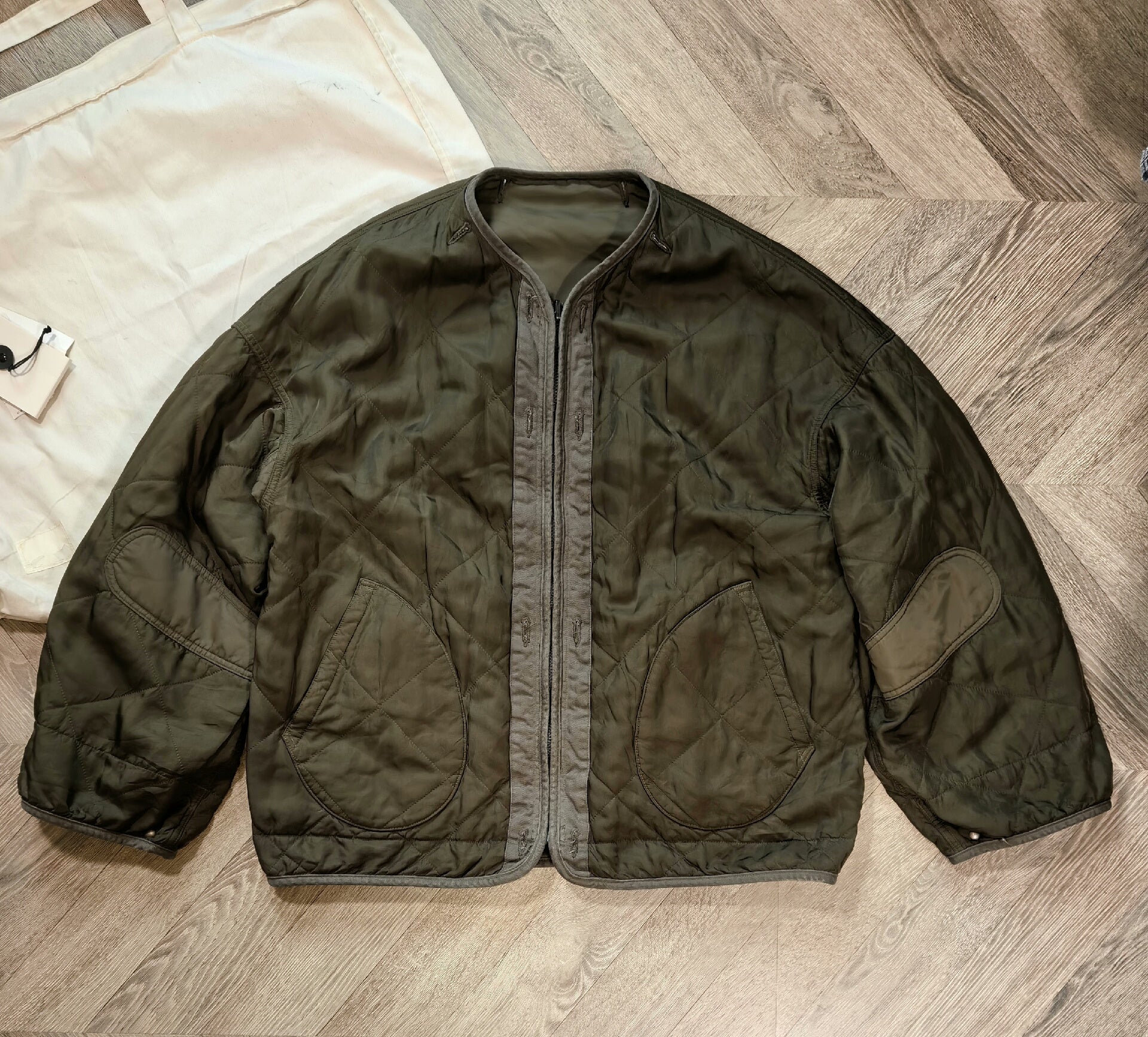visvim double-sided jacket in olive green
