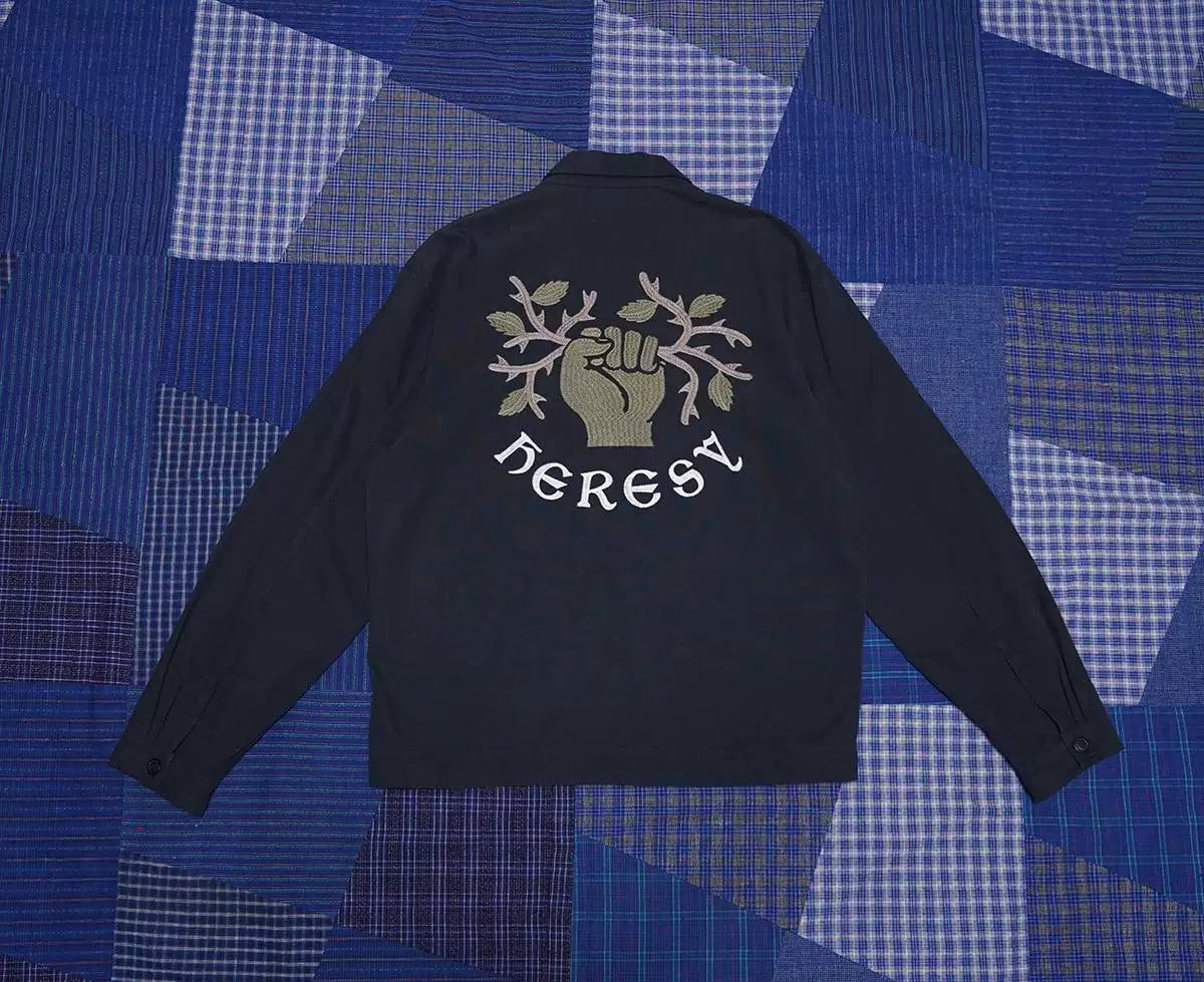 heresy guild navy shirt with logo embroidery